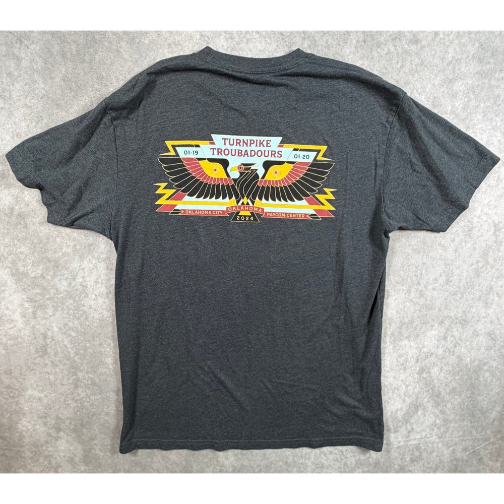 Turnpike Troubadours Mens Large T Shirt Gray 2024 Oklahoma City Concert - Picture 2 of 10
